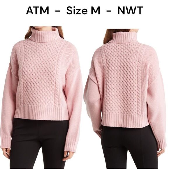 NWT ATM Anthony Thomas Melilo turtleneck wool sweater M - Picture 1 of 8